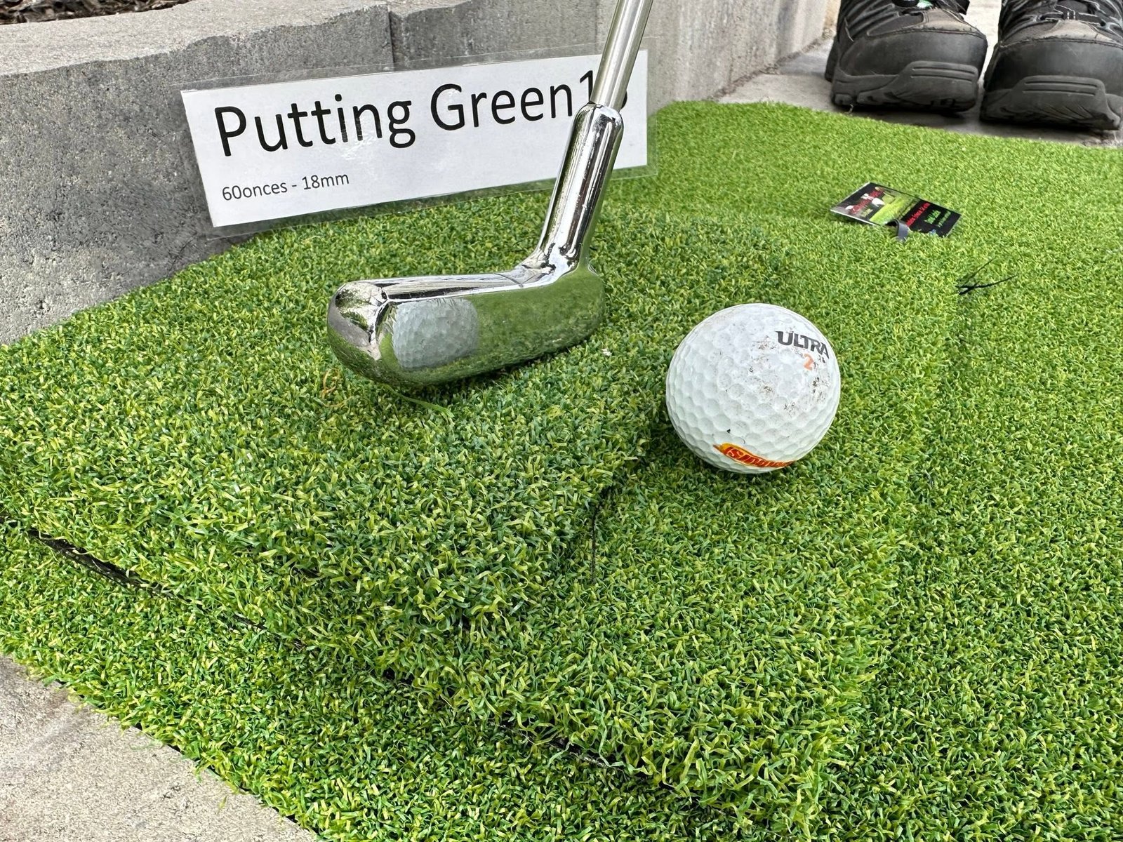 Gazon synthétique Putting Green avec balle et fer droit de golf